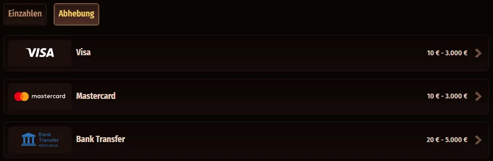 Sicher Geld auszahlen und Gewinne abheben bei WestAce Casino